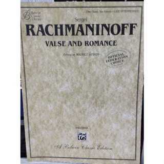 RACHMANINOFF - VALSE AND ROMANCE 1P6H - LATE INTERMEDIATE (WB)