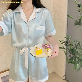 🍠stop🍠Ice Silk Cool Pajamas Women s Short Sleeve Thin Homewear