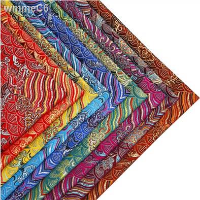 1 meter cloud sea wave pattern simulation silk Chinese embroidery satin ...