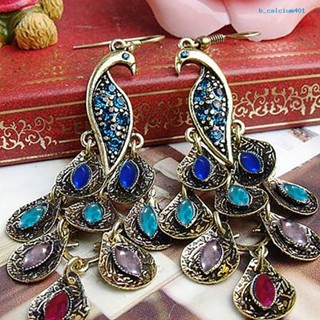 Calciumsp Earrings Bohemian Style Vintage Jewelry Peacock Dangle Hook Earrings for Party