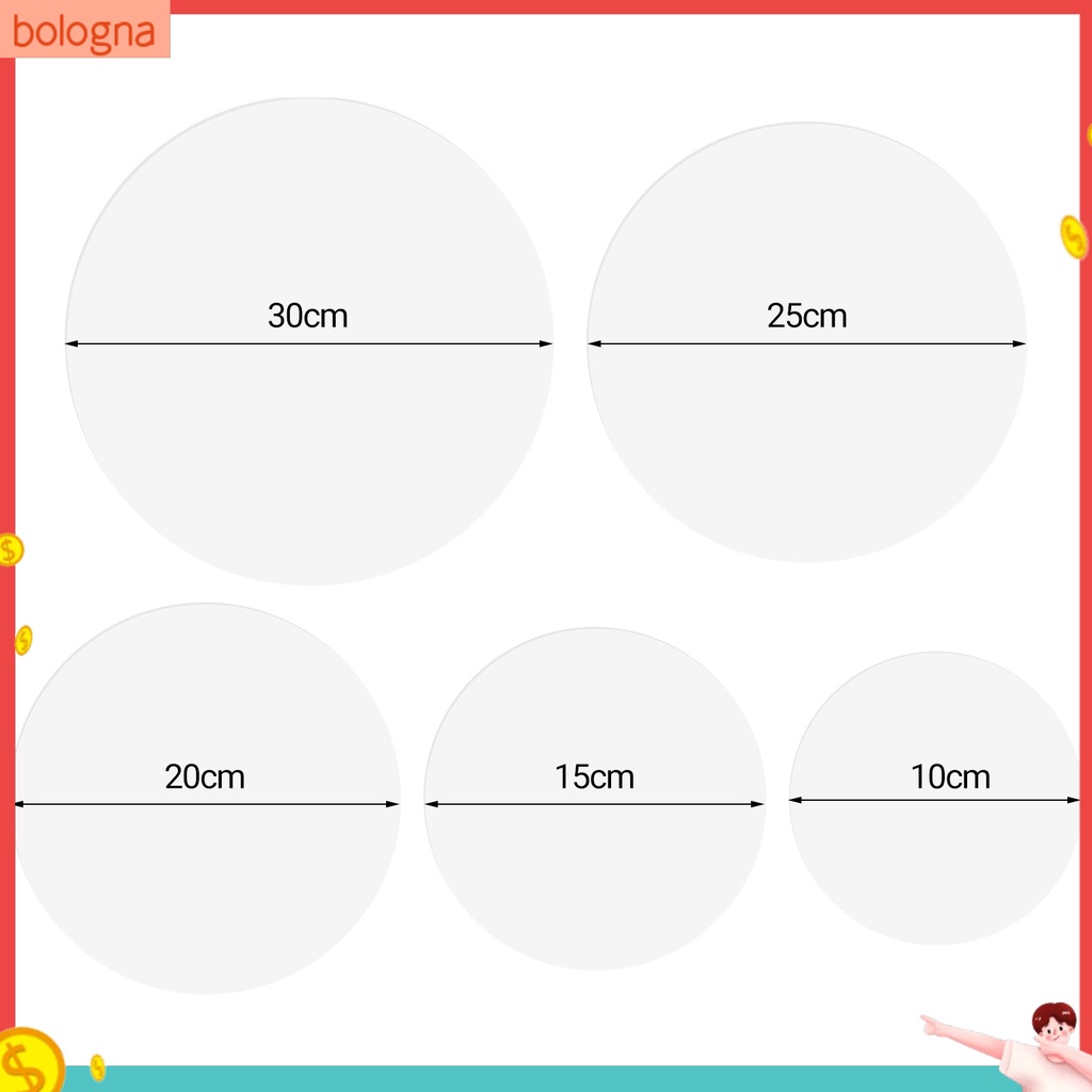 bologna-แผ่นบอร์ดอะคริลิคใส-ขอบกลม-ไม่ติดผิว-สําหรับวางเค้ก