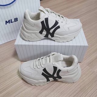 ✸▨❇พร้อมส่ง MLB Bigball chunky สี offwhite logo NY สีดำ ใส่แล้วสูงขึ้นmlb แท้ 100%