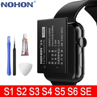 NOHON แบตเตอรี่สำหรับ Apple Watch Series 1 2 3 4 5 SE 6 44มม. 42มม. เปลี่ยน Bateria สำหรับ IWatch S1 S2 S3 GPS LTE S4 S5