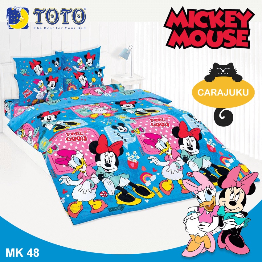 toto-ชุดประหยัด-ชุดผ้าปูที่นอน-ผ้านวม-มิกกี้เมาส์-mickey-mouse-mk48-สีฟ้า-โตโต้-ชุดเครื่องนอน-ผ้าปูที่นอน-มิกกี้