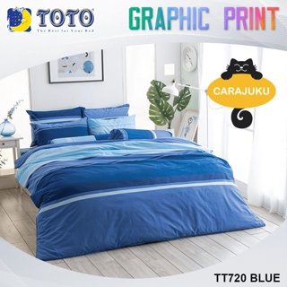 TOTO (ชุดประหยัด) ชุดผ้าปูที่นอน+ผ้านวม ลายกราฟฟิก Graphic TT720 BLUE สีน้ำเงิน #โตโต้ ชุดเครื่องนอน ผ้าปูที่นอน กราฟิก