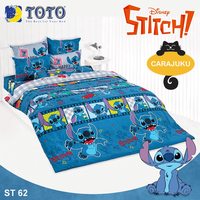 toto-ชุดผ้าปูที่นอน-สติช-stitch-st62-สีน้ำเงิน-โตโต้-ชุดเครื่องนอน-ผ้าปู-ผ้าปูเตียง-ผ้านวม-สติทช์