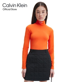 CALVIN KLEIN เสื้อยืดผู้หญิง ทรง Slim รุ่น J219136 S04 - สีส้ม