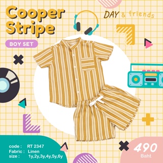 Cooper stripe set ชุดเซทลินินลายทาง