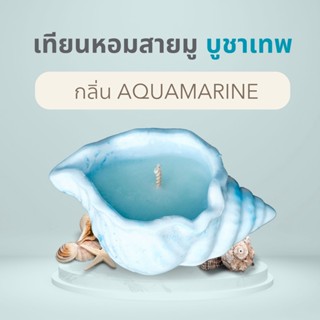 ALMONTE CONCH SHELL AQUAMARINE【พร้อมส่ง】เทียนหอมอโรม่า  ไขถั่วเหลือง เทียนหอมปรับอากาศ เทียนหอมสร้างบรรยากาศ