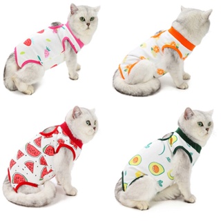 รักเสื้อผ้าสุนัขแมวฆ่าเชื้อชุดผ่าตัด Recovery เสื้อเกาหลีใหม่ผลไม้น่ารักเสื้อแจ๊คเก็ทถักหลากสีสำหรับหญิงแมว Shihtzu Pome