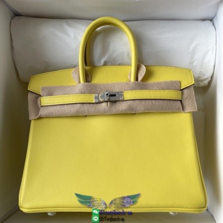 Swift Lemon herm Birkin 25 handbag travel holiday beach tote handmade stitch gold metalware