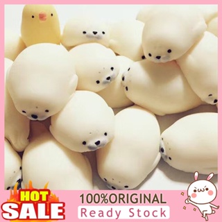 [B_398] Cute Soft White Seal Relieve Squishy Squeeze Toy Adult Kids Gift