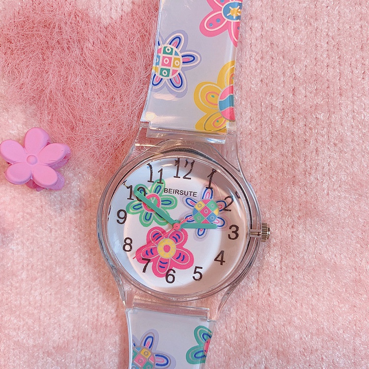 ins-นาฬิกาข้อมือควอทซ์-ลายดอกไม้-สีแคนดี้-สไตล์เกาหลี-สําหรับผู้หญิง-นาฬิกาข้อมือเจลลี่สีหวานน่ารักสําหรับผู้หญิง