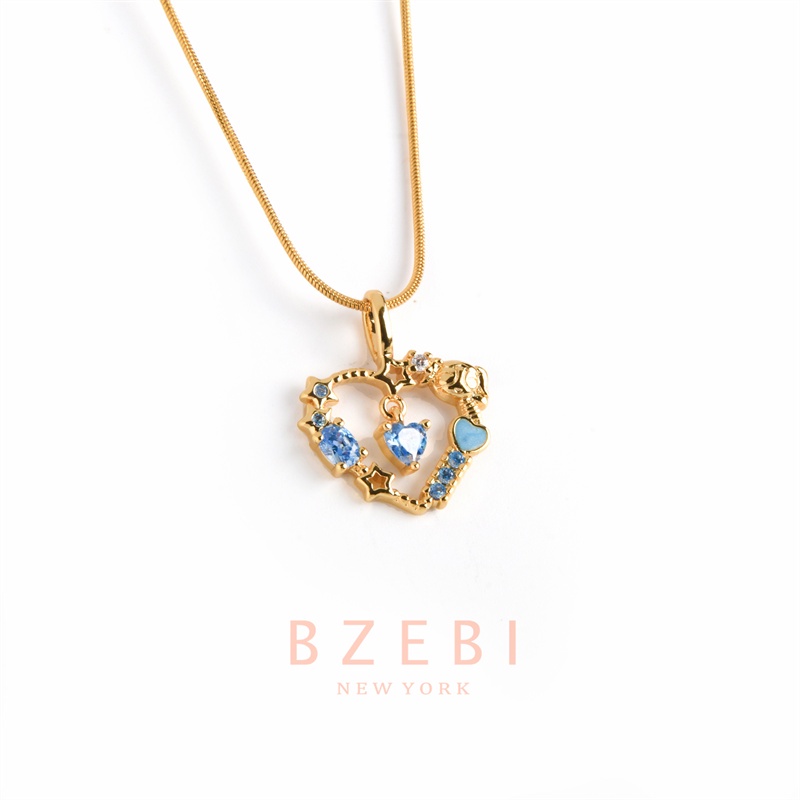 bzebi-สร้อยคอแฟชั่น-สแตนเลสแท้-powerpuff-girls-jewelry-สร้อย-หัวใจ-necklace-ทองคํา-ไม่ลอกไม่ดํา-เครื่องประดับผู้หญิง-1274n