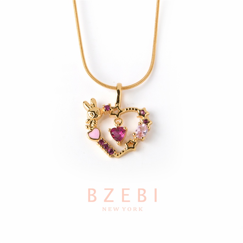 bzebi-สร้อยคอแฟชั่น-สแตนเลสแท้-powerpuff-girls-jewelry-สร้อย-หัวใจ-necklace-ทองคํา-ไม่ลอกไม่ดํา-เครื่องประดับผู้หญิง-1274n
