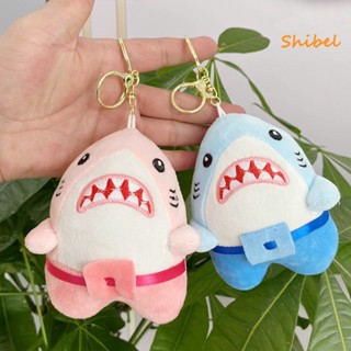 HOT_ พวงกุญแจฉลามสัตว์น่ารัก Plushie โลหะหัวเข็มขัดแขวนเครื่องประดับการ์ตูนนุ่มตุ๊กตาสัตว์ตุ๊กตากระเป๋าตุ๊กตาจี้ของขวัญสาว