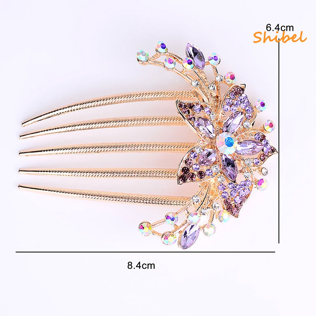 hot-rhinestone-หวีผม-anti-slip-elegant-ผมจัดแต่งทรงผมอุปกรณ์เสริม-leaf-เจ้าสาวคริสตัลเครื่องประดับผมความงาม