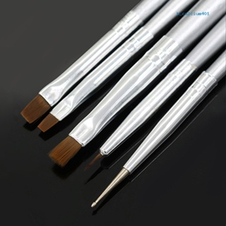 Calciummj 5X Silver Tone Nail Art UV Gel Design Brush Painting Pen Manicure Tips