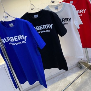 Burberry เสื้อยืดแขนสั้น คอกลม พิมพ์ลายตัวอักษร สไตล์คลาสสิก แฟชั่นฤดูร้อน สําหรับผู้ชาย