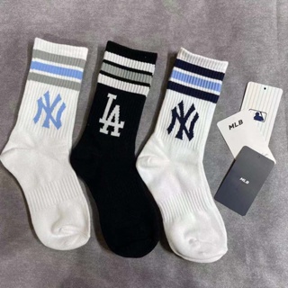 ☢❁✼ถุงเท้าสตรีแบรนด์อินเทรนด์เกาหลี New York Yankees NY ถุงเท้า Four Season ผ้าฝ้ายนักเรียนกีฬาสันทนาการ Ins คู่ถุงเท้าส