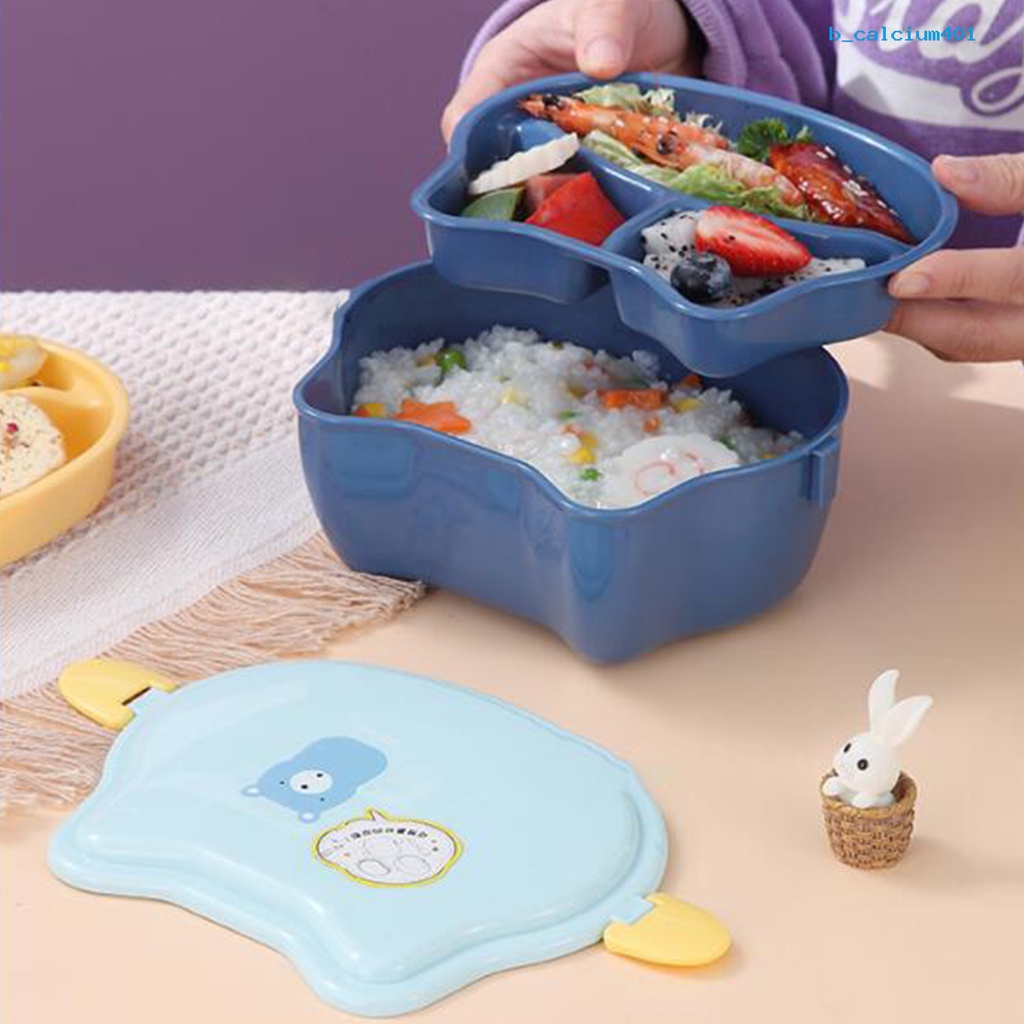 calciwj-bento-box-double-layer-compartment-good-sealing-microwavable-children-snack-fruit-lunch-box