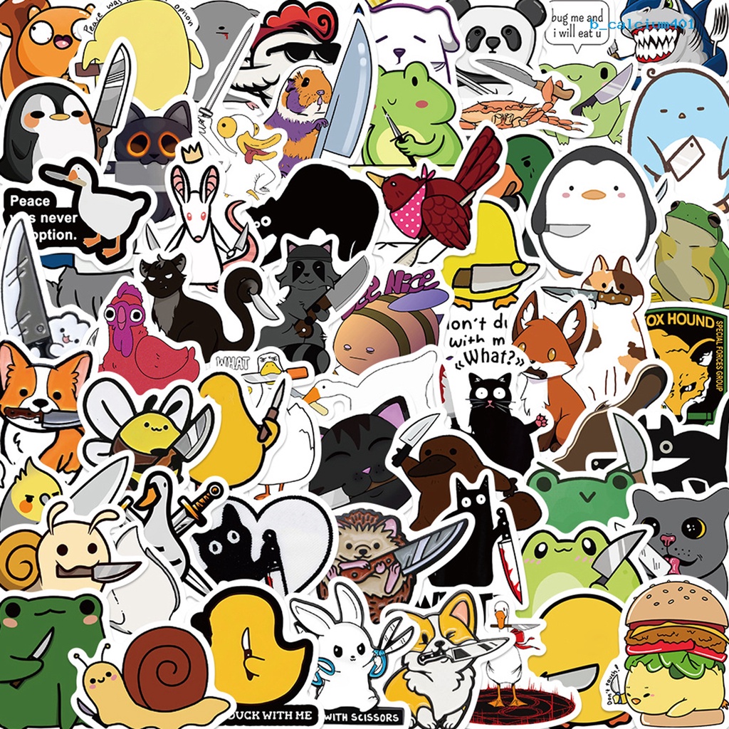 calciwj-60pcs-graffiti-stickers-self-adhesive-rich-elements-waterproof-diy-pvc-cartoon-animals-handbook-sticker