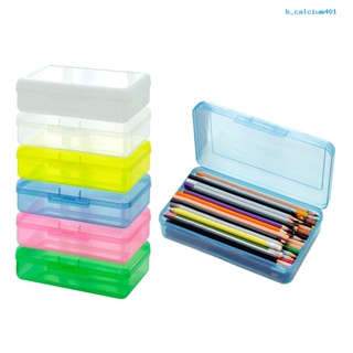 Calciwj Large Capacity Stationery Box Clear Visible Heavy Duty Multifunction Boys Girls Students Pencil