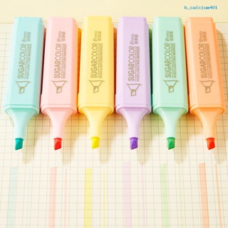 Calciwj 6Pcs/Set Candy Color High Chisel Top Portable No Bleed Quick Drying Students Fluorescent