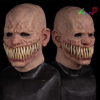 【AG】Scary Realistic Emulsion Halloween Headgear Pointy Teeth Split Mouth Face Cover for Home