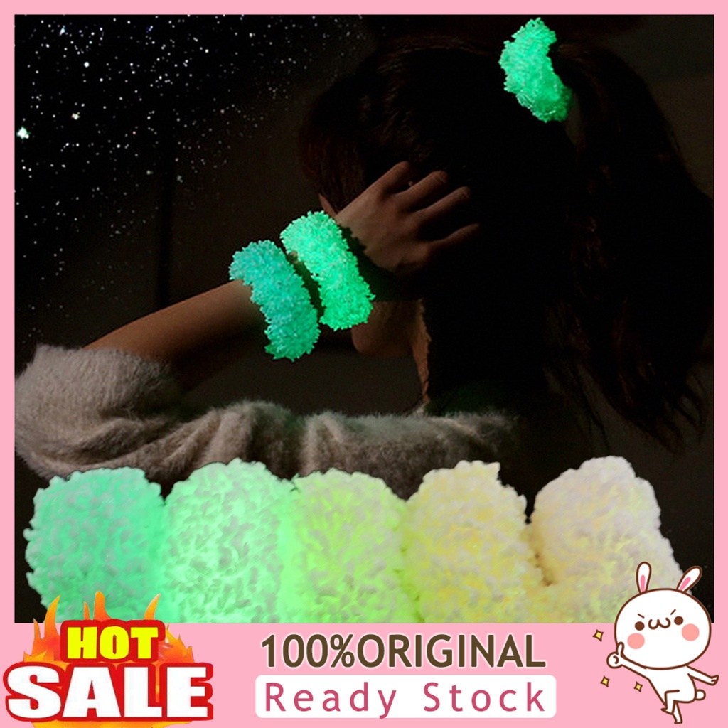 b-398-hair-band-fuzzy-high-elasticity-thickened-soft-hair-accessories-solid-color-luminous-women-hair-tie-ponytail-holder-for-work