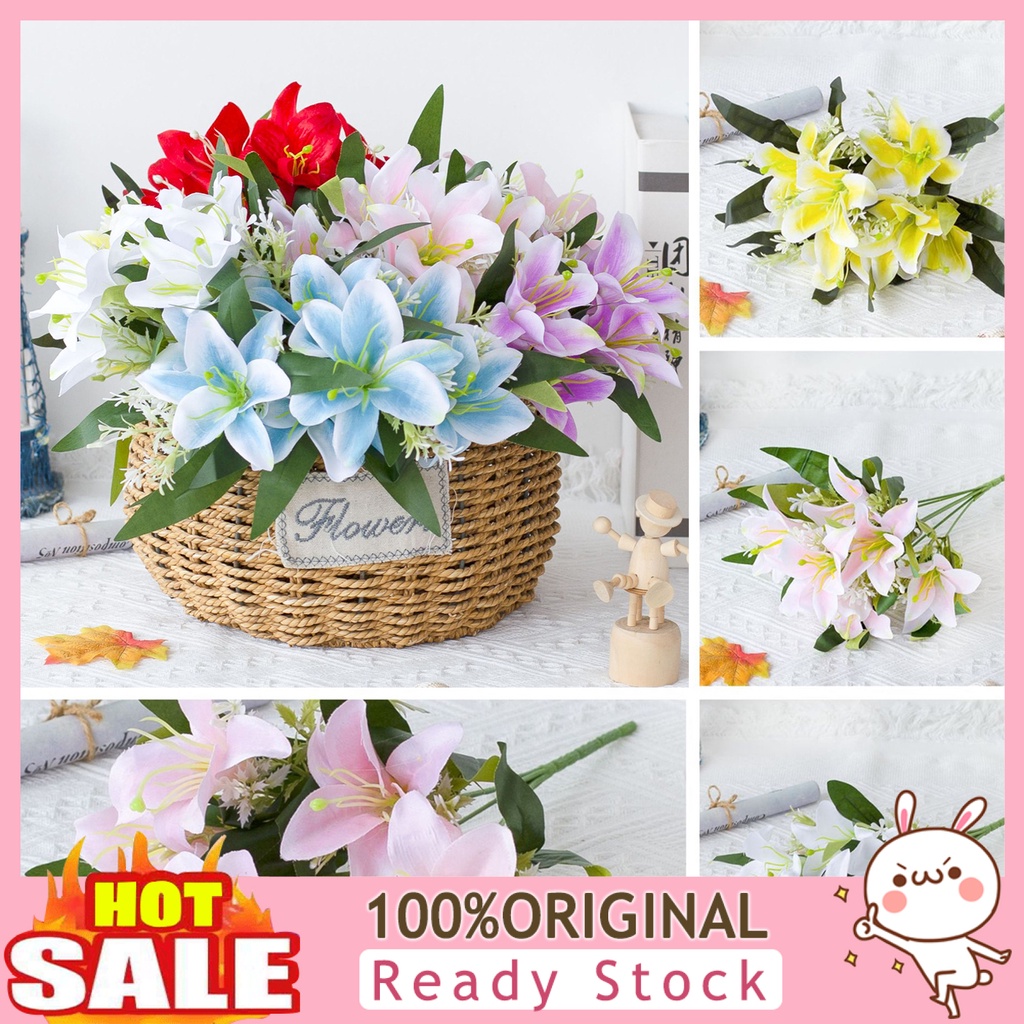 b-398-1pc-artificial-lilies-flower-realistic-no-withering-single-branch-multi-fork-artistic-modern-style-fake-flower-for-wedding