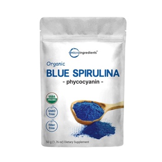 US Direct Mail MicroIngredients Blue Spirulina Organic Blue Spirulina Powder 50g#อาหารเสริม#โกโก้ l d