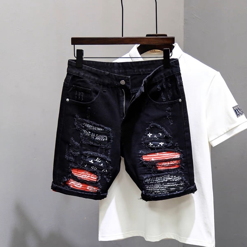 ลด-65-บาท-ใส่โค้ด-benmay-กางเกงขาสั้นเเนวสตรีท-street-denim-short-956