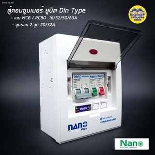 พร้อมสต็อก ตู้คอนซูมเมอร์ NANO Plus 2 ช่อง เมนธรรมดา MCB / กันดูด RCBO คอนซูมเมอร์ ตู้กันดูด ตู้ควบคุมไฟ ตู้ไฟ เมนกันดูด