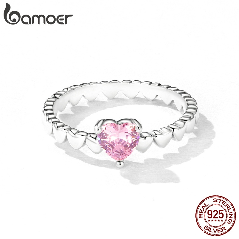 bamoer-แหวนเงิน-925-รูปหัวใจ-ประดับเพชร-สีชมพู-สําหรับผู้หญิง