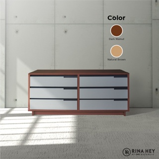 RINA HEY  ตู้อเนกประสงค์ รุ่น BARREL/150 – สี ขาว/ธรรมชาติ , วอลนัทเข้ม/เทา