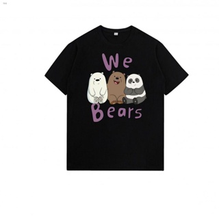 เสื้อผ้าผู้ชาย ۞❇◄"We Bare Bears" อะนิเมะเสื้อยืดคู่สำหรับชายและหญิง ครึ่งแขน สไตล์เทรนด์ ด้วยการออกแบบเสื้อผ้าหมี
