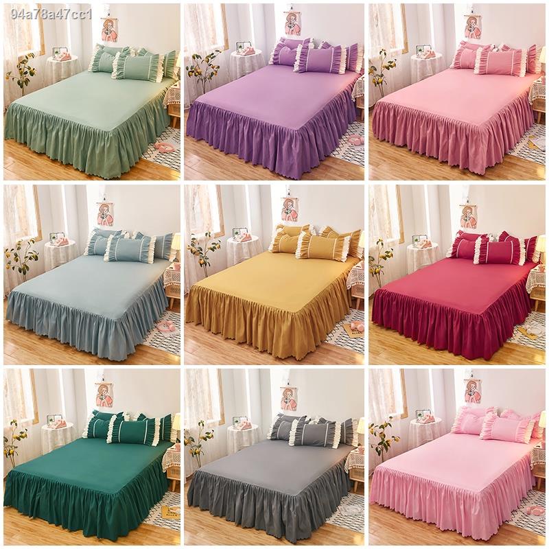 Bed Skirts Red/Purple Bed Skirt Twin Queen King Bedsheet With Skirt