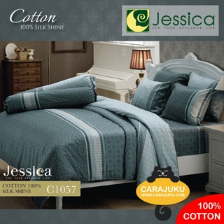 JESSICA ชุดผ้าปูที่นอน Cotton 100% พิมพ์ลาย Graphic C1057 สีเทา #เจสสิกา ชุดเครื่องนอน ผ้าปู ผ้าปูเตียง ผ้านวม ผ้าห่ม