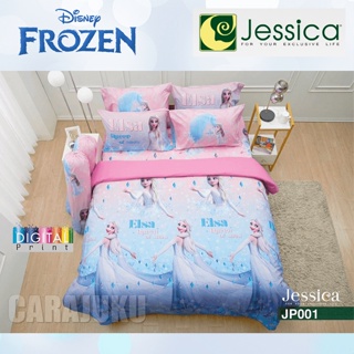 JESSICA ชุดผ้าปูที่นอน โฟรเซ่น Frozen JP001 Digital Print สีชมพู #เจสสิกา ชุดเครื่องนอน ผ้าปูเตียง ผ้านวม อันนา เอลซ่า