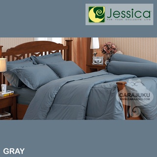 JESSICA ชุดผ้าปูที่นอน สีเทา GRAY #เจสสิกา ชุดเครื่องนอน ผ้าปู ผ้าปูเตียง ผ้านวม ผ้าห่ม สีพื้น