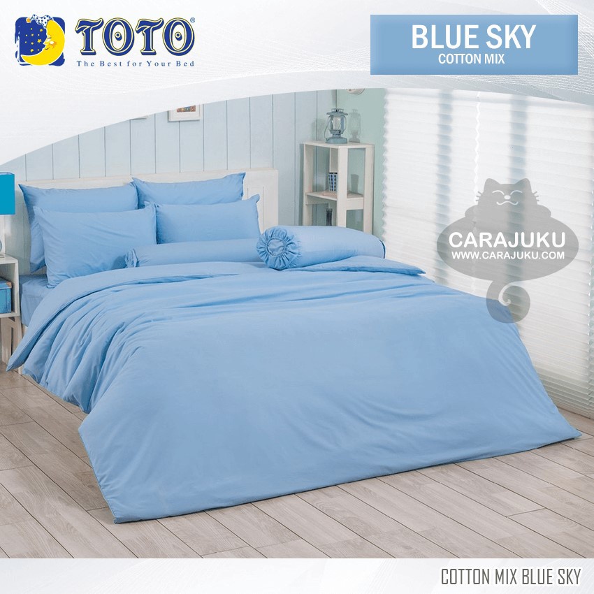 toto-ชุดประหยัด-ชุดผ้าปูที่นอน-ผ้านวม-สีฟ้าบลูสกาย-blue-sky-โตโต้-สีฟ้าอ่อน-ชุดเครื่องนอน-ผ้าปู-ผ้าปูที่นอน-สีพื้น