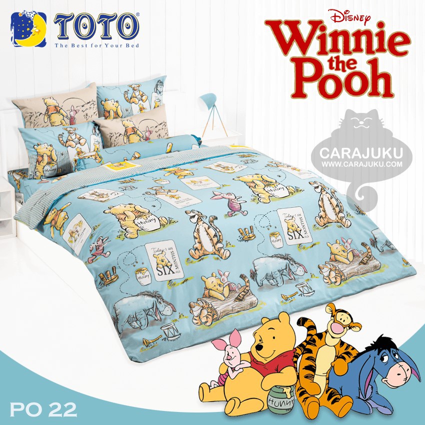 toto-ชุดผ้าปูที่นอน-หมีพูห์-winnie-the-pooh-po22-โตโต้-ชุดเครื่องนอน-ผ้าปู-ผ้าปูเตียง-ผ้านวม-ผ้าห่ม-วินนี่เดอะพูห์