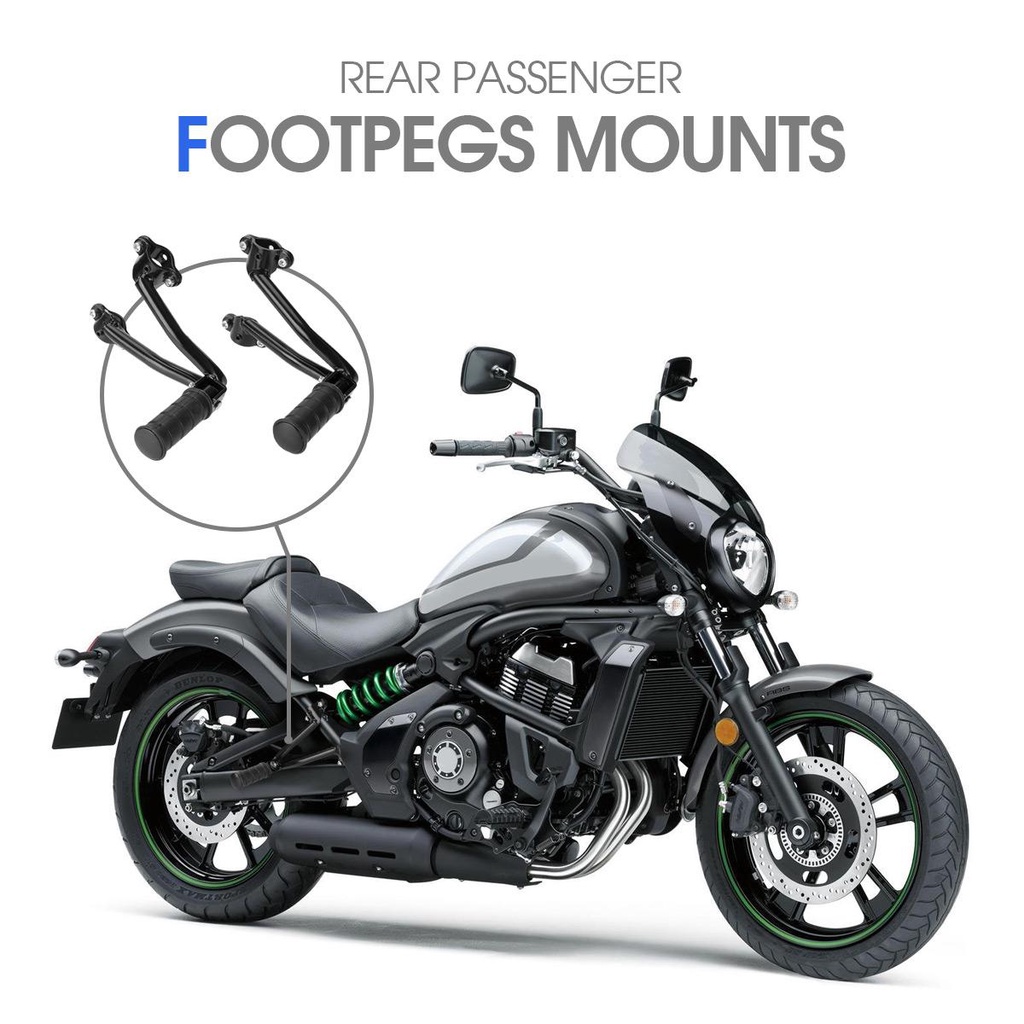 For Kawasaki Vulcan S 650 VN650 2015-2022 Motorcycle Rear Passenger Foot Pegs Parts Pedal Black