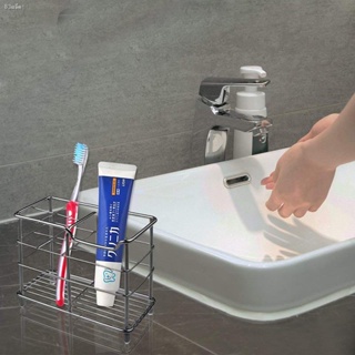 【Fast Delivery】 Stainless Steel Bathroom Toothbrush Holder Toothbrush Toothpaste Storage Rack 【Veemm】