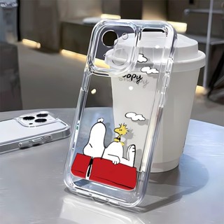 เคสโทรศัพท์มือถือแบบนิ่ม ใส กันรอยเลนส์กล้อง ลายการ์ตูนสนูปปี้น่ารัก สําหรับ iphone 14 pro max 11 12 13 7 8 Plus X XR XSMax