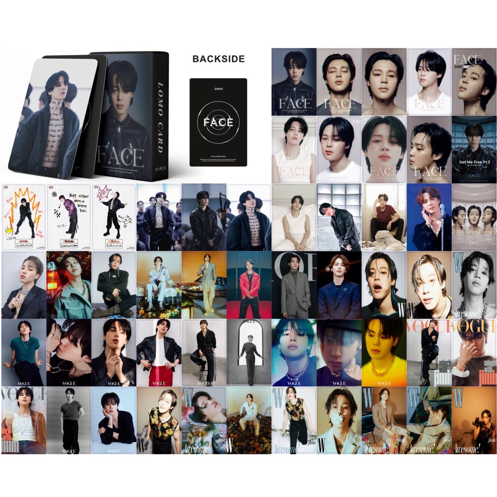อัลบั้มการ์ดโลโม่-jimin-small-card-bts-solo-face-ขนาดเล็ก-55-ชิ้น-layover-jk-jin-jimin-v-suga-rm-j-hope-rapmonster