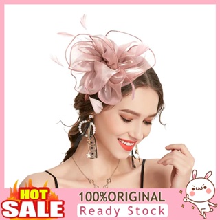 [B_398] Women Feather Headwear Ultralight Non-Fading All Match Retro Style Easy-wearing Elegant Bridal Hair Clip Fascinator Feather Mesh Headwear Party Supplies