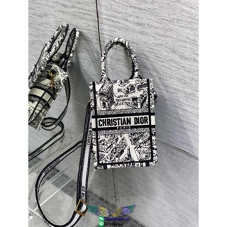 new arrive DIOR tiny embroidered shopper handbag sling crossbody shoulder mini booktote