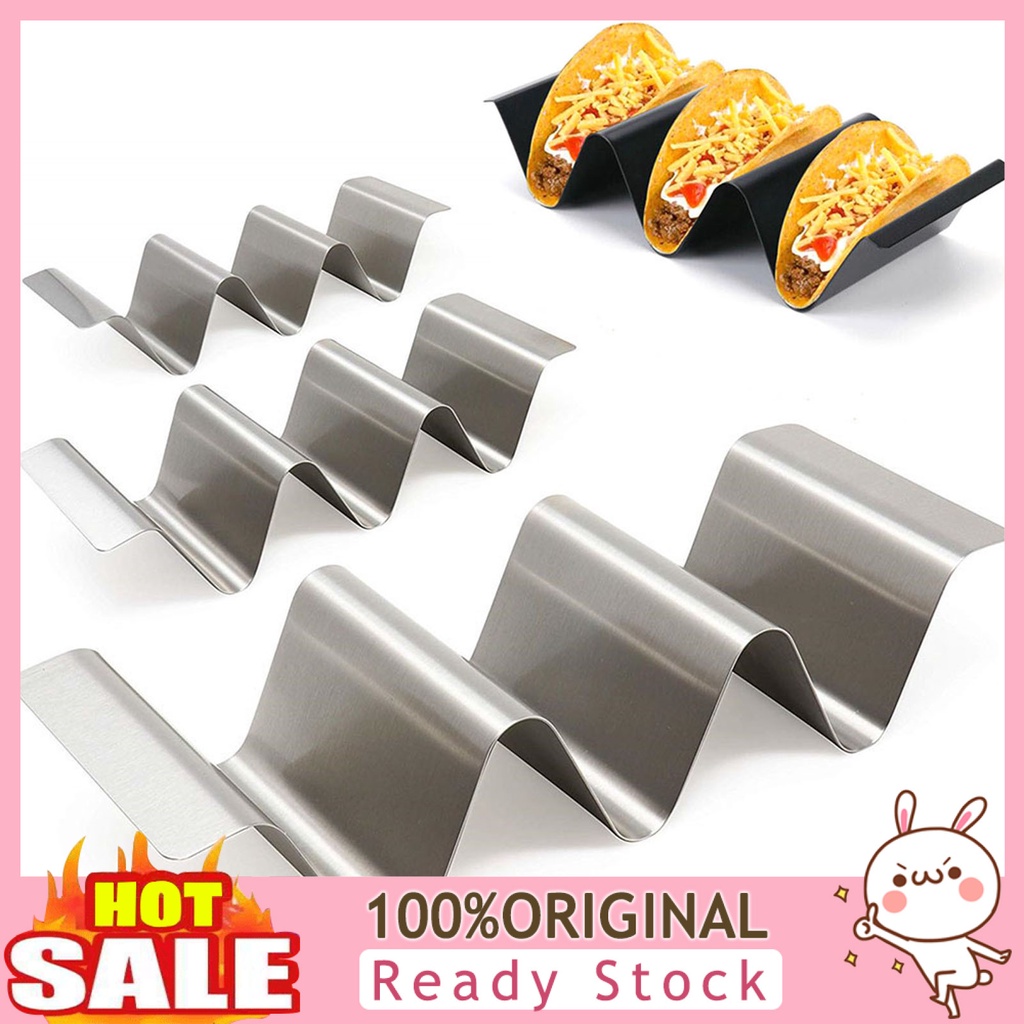 b-398-stainless-steel-taco-holder-stand-wave-shape-kitchen-cooking-tool